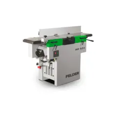 Machine à bois FELDER AD 531, un outil professionnel pour le travail du bois, avec ses tables de dégauchissage et de rabotage.