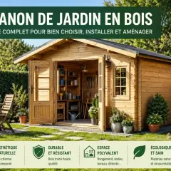Une charmante cabane en bois fait maison, parfaite pour le rangement ou comme espace détente dans le jardin.