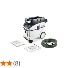 Aspirateur Festool CTL 36 E AC avec tuyau et sacs filtrants.