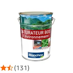 Seau de saturateur bois Blanchon pour l'environnement, idéal pour protéger et embellir vos surfaces en bois.