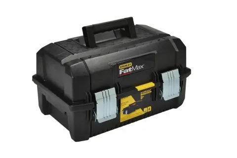 Boîte à outils Stanley FatMax noire, robuste et pratique. Un avis positif pour les bricoleurs.