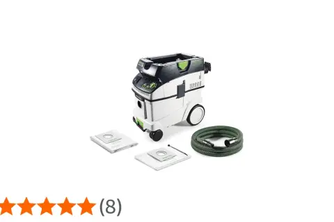 Aspirateur Festool CTL 36 E AC avec tuyau et sacs filtrants.