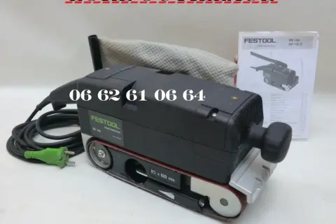 Ponceuse à bande Festool BS 105, prête à l'emploi, avec son manuel. Idéale pour vos travaux de ponçage.