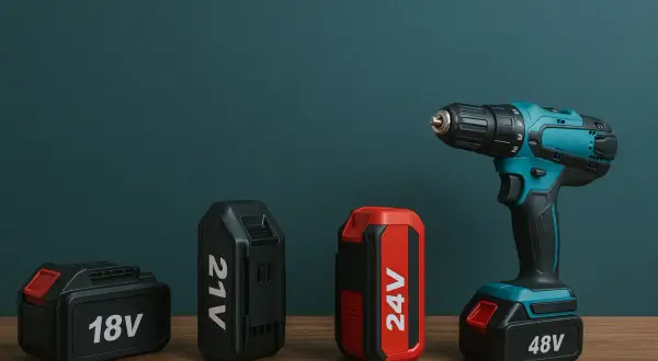 Comparaison des batteries : 18V, 21V, 24V et 48V. La perceuse sans fil est prête à l'emploi.