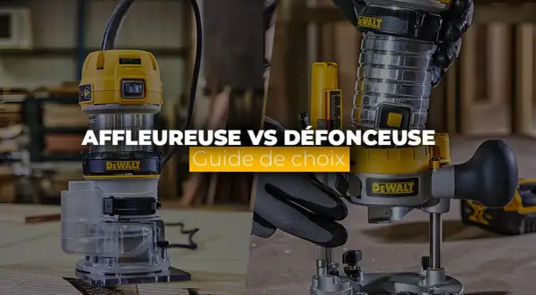 Affleureuse et défonceuse Dewalt côte à côte. Ce guide vous aide à comprendre la différence entre ces deux outils pour choisir le bon.