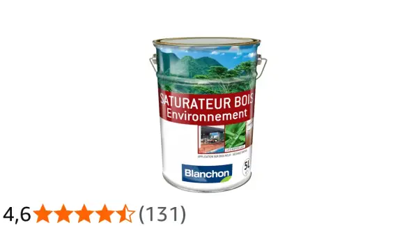 Seau de saturateur bois Blanchon pour l'environnement, idéal pour protéger et embellir vos surfaces en bois.