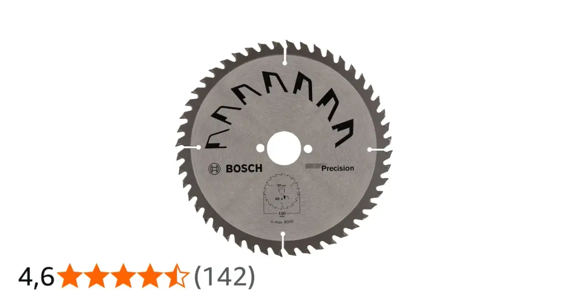 Lame Bosch Precision pour une coupe nette du mélaminé. Idéale pour des finitions parfaites.