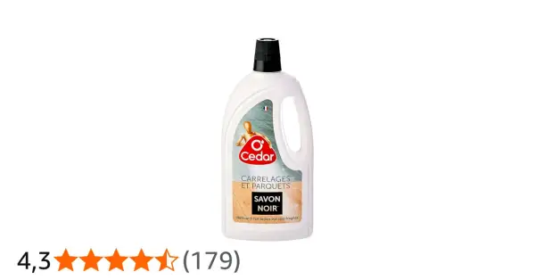 Bouteille de savon noir Cedar pour carrelages et parquets. Idéal pour nettoyer et faire briller vos sols fragiles.